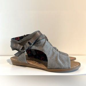 Blowfish Basso Sandals in grey, women’s size 10.